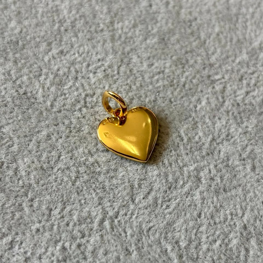 Dije de corazon Doble vista bano de oro, plata .925