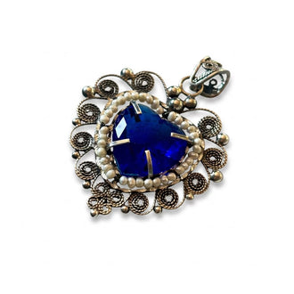 Dije Filigrana, Plata .925 color azul
