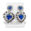 Arete Filigrana, Plata .925 color azul