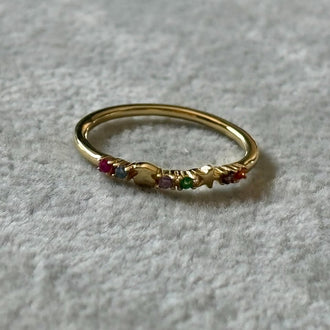 Anillo con estrella bano de oro, Talla 6, 8. Plata .925