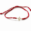 Pulsera Ajustable de hilo con nudo de bruja dije oro 10K 2 color negra y 2 color roja