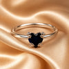 Anillo con Onix Mantadura oso forma corazon, Talla 6,7,8,9, Plata.925