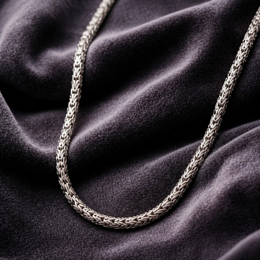Cadena Bali Plana 60cm, Plata .925