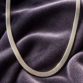 Collar Planchado Doble Vista 45cm, Plata .925