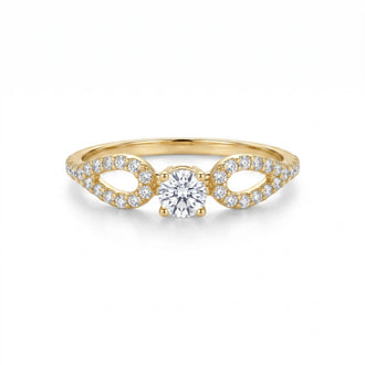 Anillo de Compromiso con circonia blanca talla 7 y 8 Oro 10K