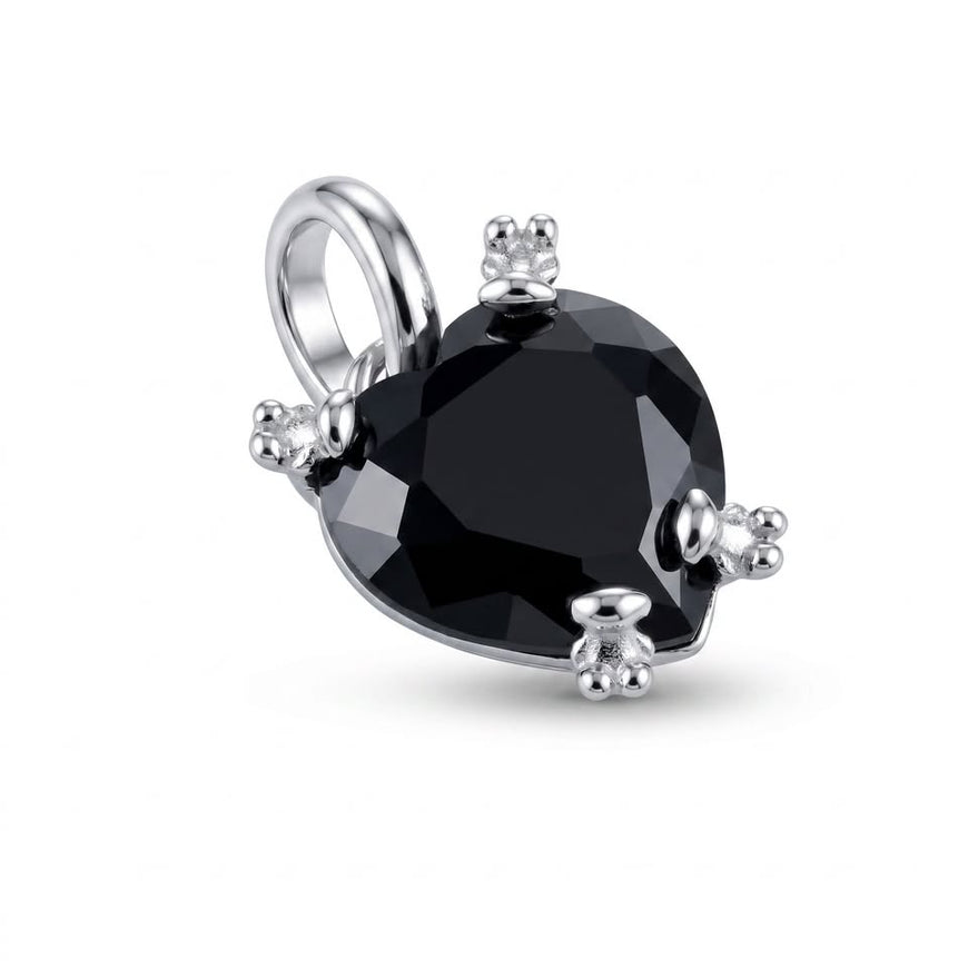 Dije con Onix oso forma corazon, Plata .925