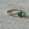 Anillo Verde Montadura oso, Tallas 6,7,8,9, bano de rodia. Plata .925.