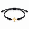 Pulsera Ajustable de hilo con nudo de bruja dije oro 10K 2 color negra y 2 color roja