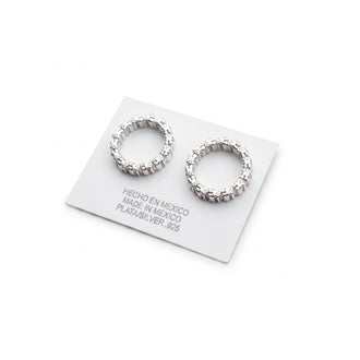 Aretes Con Multiosos con circonias bagguet con bano de rodio, Plata .925