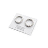 Aretes Con Multiosos con circonias bagguet con bano de rodio, Plata .925