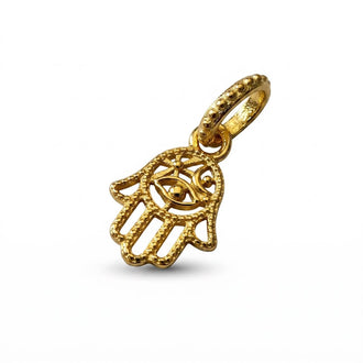 Dije de mano de fatima bano de oro , plata .925
