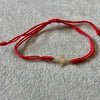 Pulsera Ajustable de hilo con nudo de bruja dije oro 10K 2 color negra y 2 color roja