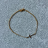 Pulsera Esclavo con dije de cruz lisa, oro 14k