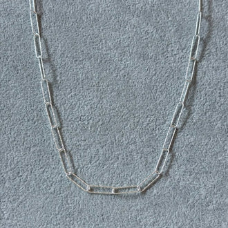 Cadena Paper clip Diamantada 45cm, Plata .925