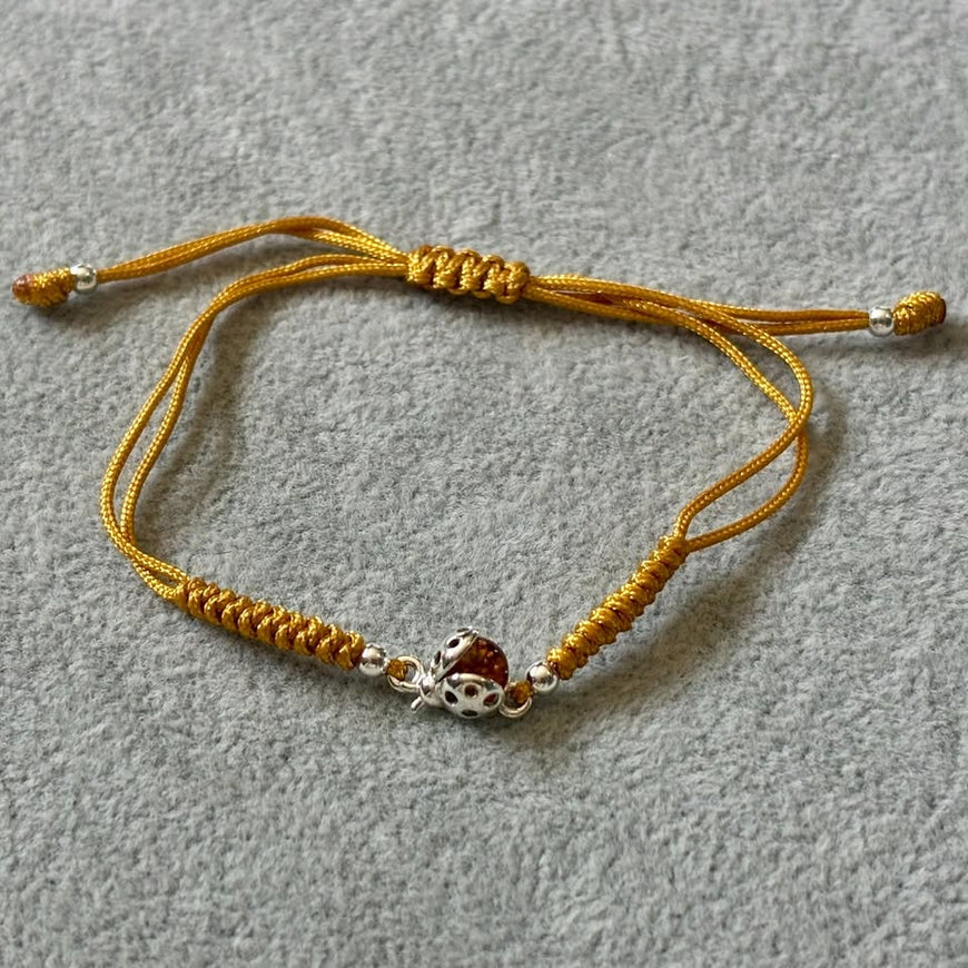 Pulsera de Ambar con dije de catarina, Plata .925