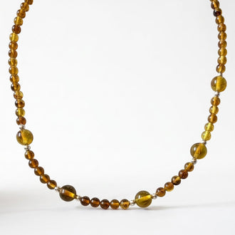 Collar de Ambar con bolitas de plata, Plata .925