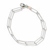 Pulsera Paper Clip Diamantada 18cm, Plata .925