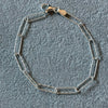 Pulsera Paper Clip Diamantada 18cm, Plata .925