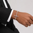 Esclava Tejido Bali con Cruz 3MM Plata .925 20CM