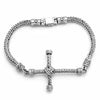 Esclava Tejido Bali Cruz 4MM 22CM Plata ley .925