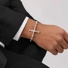 Esclava Tejido Bali Cruz 3MM 21.5 CM Plata ley .925