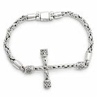 Esclava Tejido Bali con Cruz 3MM Plata .925 20CM