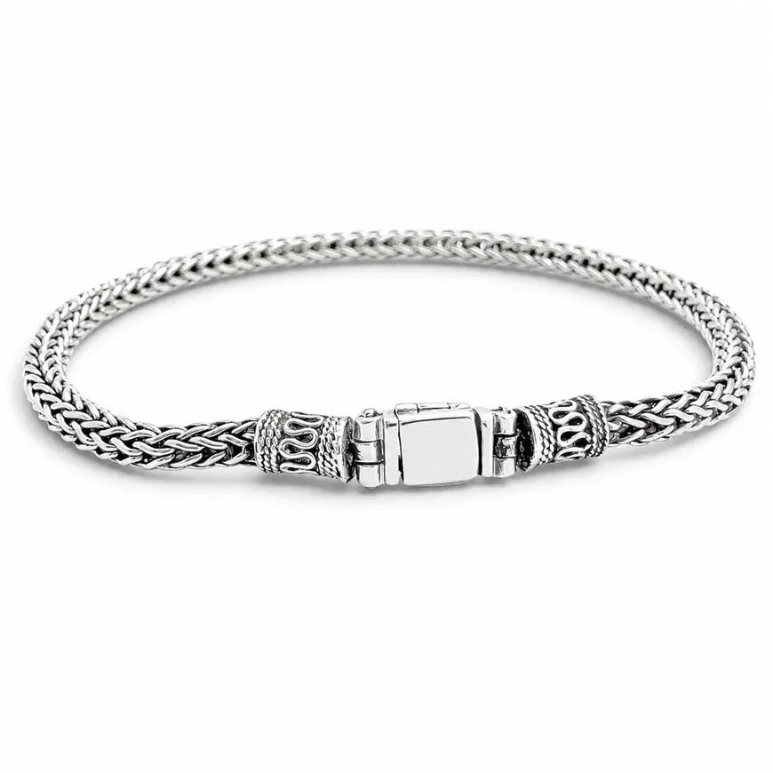 Esclava Tejido Bali 4MM Plata .925 18CM