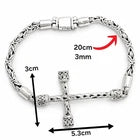 Esclava Tejido Bali con Cruz 3MM Plata .925 20CM