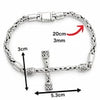 Esclava Tejido Bali con Cruz 3MM Plata .925 20CM