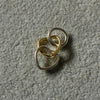 Charm Doble corazon dorado y plateado