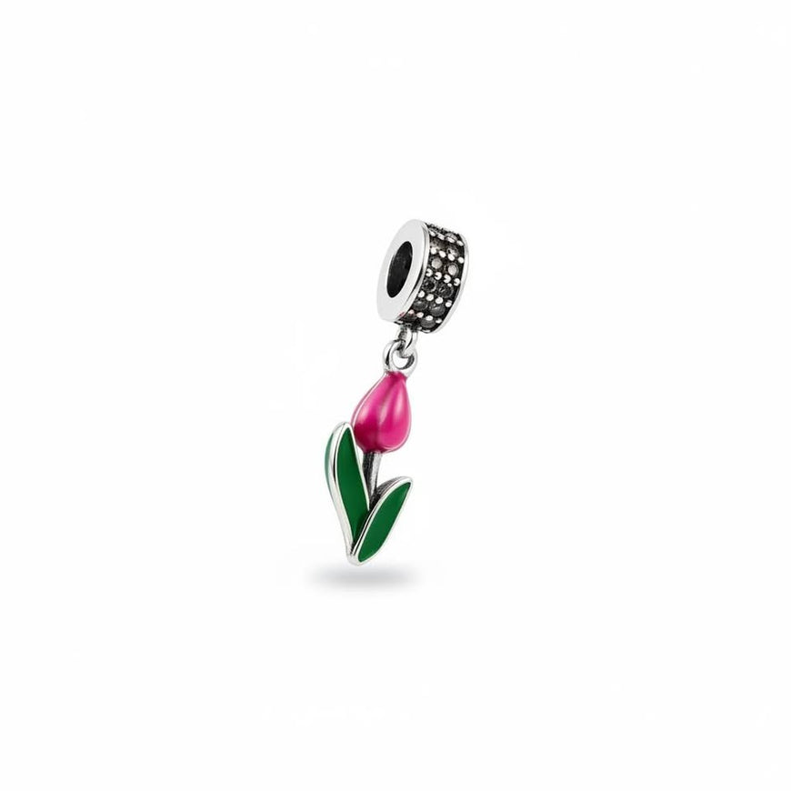 Charm/Clip Tulipan Rosa