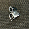 Charm doble corazon azul
