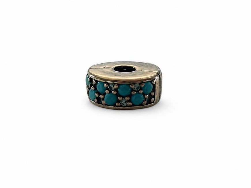 Charm/Clip con cristales Aqua blue