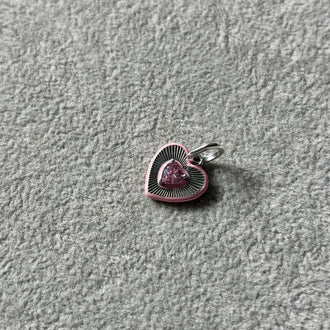 Charm Corazon Rosita con plata