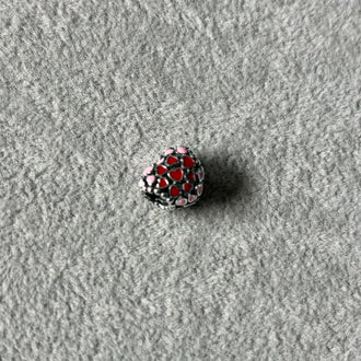 Charm corazon rojo y rosa