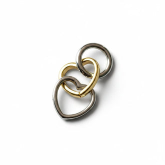 Charm Doble corazon dorado y plateado