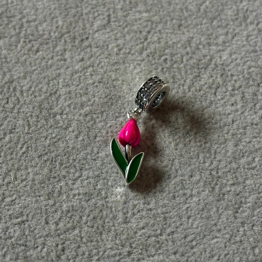 Charm/Clip Tulipan Rosa