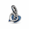 Charm doble corazon azul