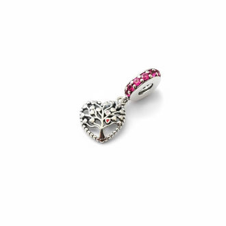 CHARM CORAZON CON ARBOL, PLATA. 925