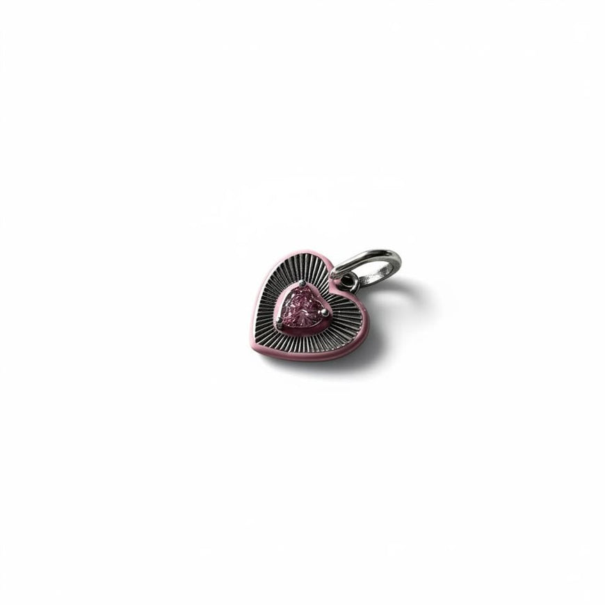 Charm Corazon Rosita con plata
