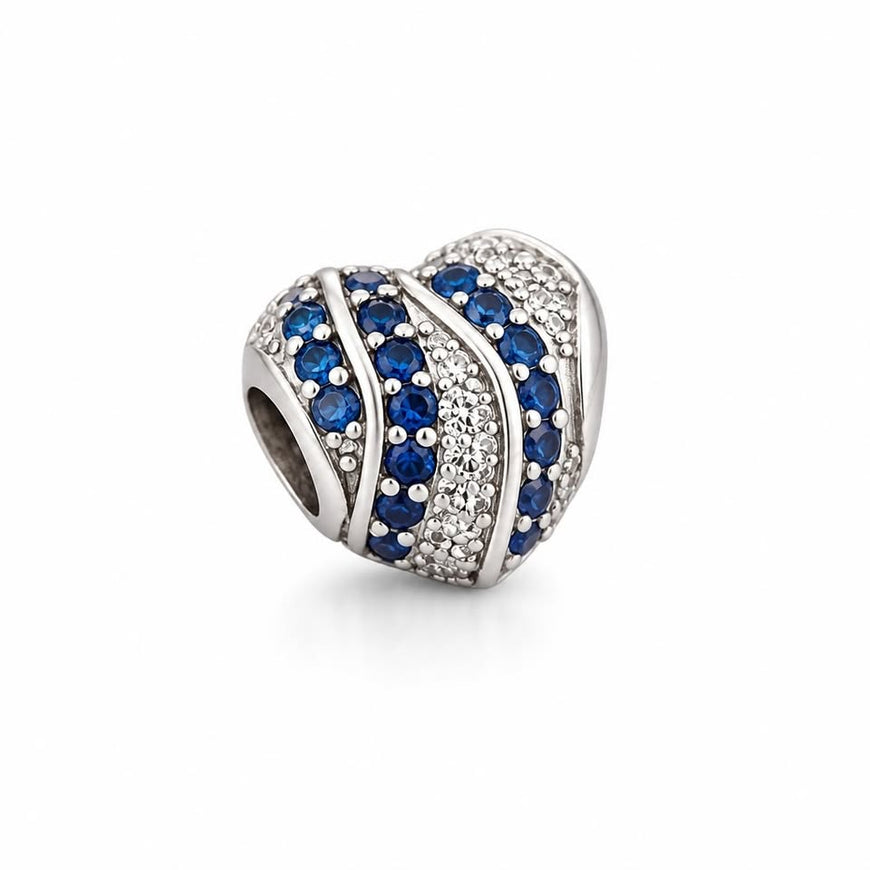 Charm de corazon con piedras azules