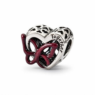 CHARM SILUETA DE CORAZON CON MARIPOSA, PLATA .925