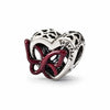 CHARM SILUETA DE CORAZON CON MARIPOSA, PLATA .925