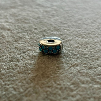 Charm/Clip con cristales Aqua blue