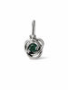 Charm nudo de corazon verde zirconia