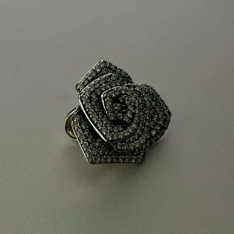 DIJE DE FLOR CON MICROCIRCONIAS, PLATA .925