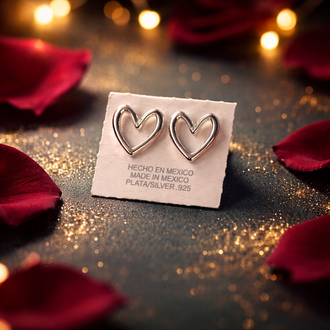 Arete corazon chico plata .925/ Earing small heart shaped silver .925