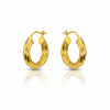 Arracada Chunky Torzida con bano de oro, Plata .925
