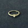 Anillo Solitario con circonia de corazon, Talla 6,7,8,9, Con bano de rodio, Plata .925