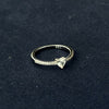 Anillo Solitario con circonia de corazon, Talla 6,7,8,9, Con bano de rodio, Plata .925